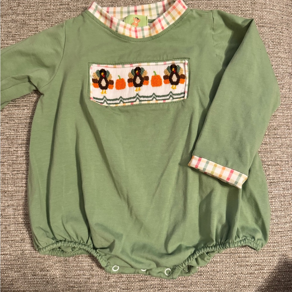 Smocked Turkey Bubble Romper